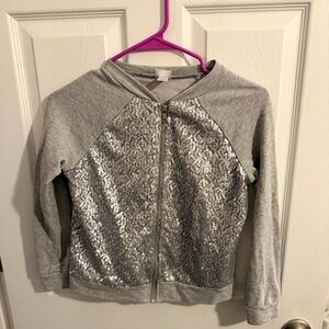 Xhilaration Kids L10/12 Gray Sequin Jacket